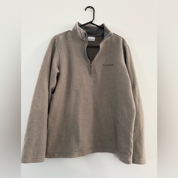 Columbia Outdoor Quarter Zip Pullover Sweatshirt Brown Size S M Unisex - Picture 2 of 7